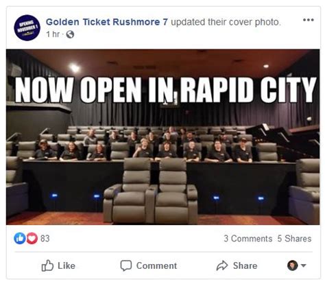 Please check the list below for nearby theaters Golden Ticket Cinemas Rushmore 7 (0 mi) Elks Theatre - Rapid City (1. . What happens later showtimes near golden ticket cinemas rushmore 7